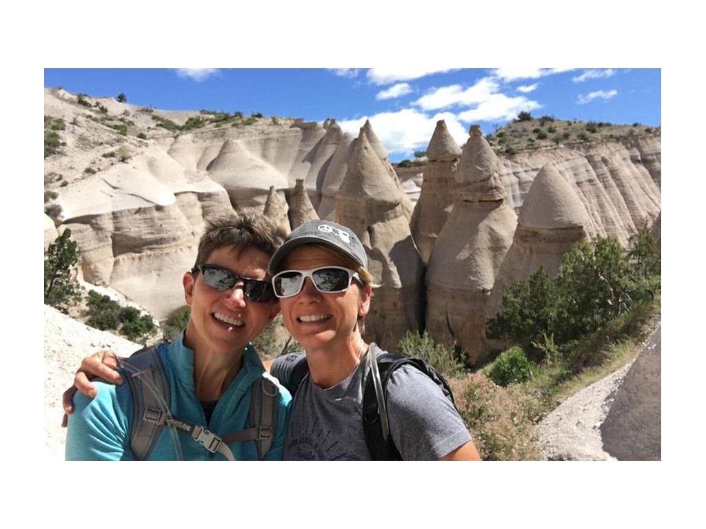 Ann and Lin in Kasha-Katuwe Tent Rocks National Monument in New Mexico
