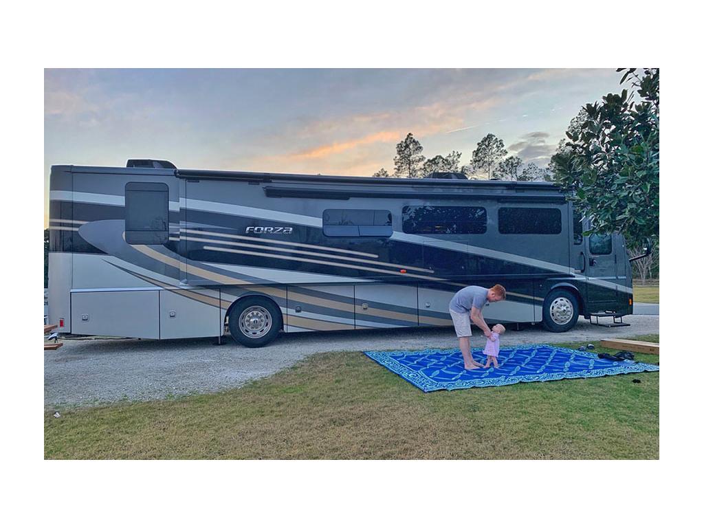 Heath and Ellie playing outside of the Forza