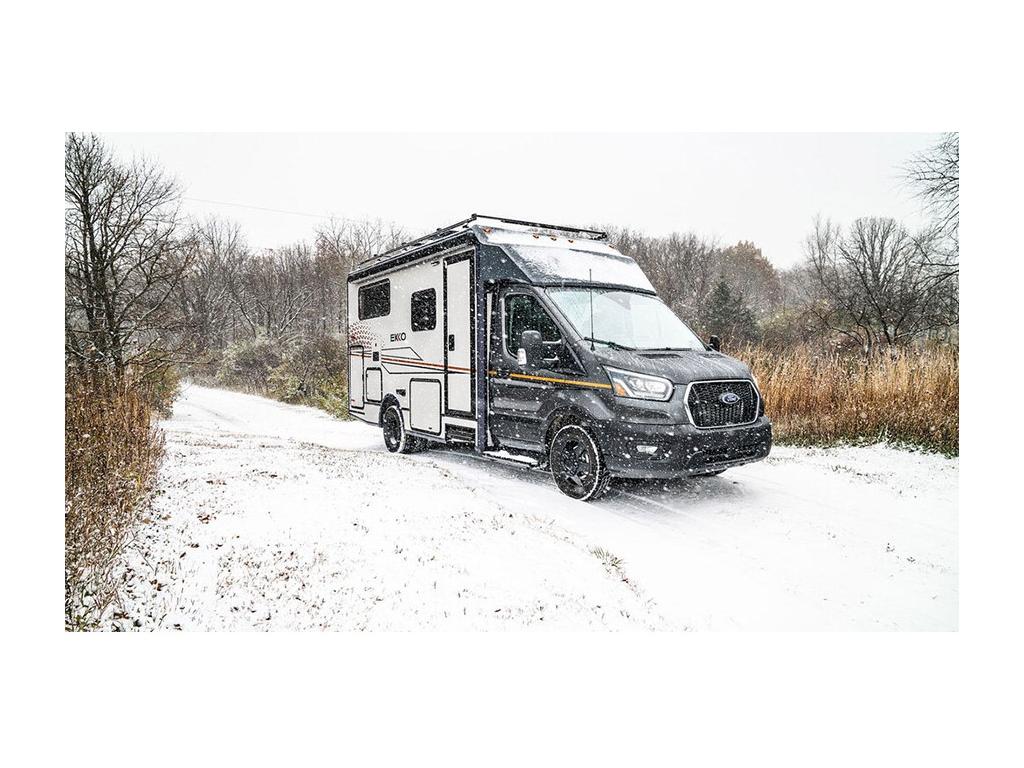 Exterior shot of EKKO in snow