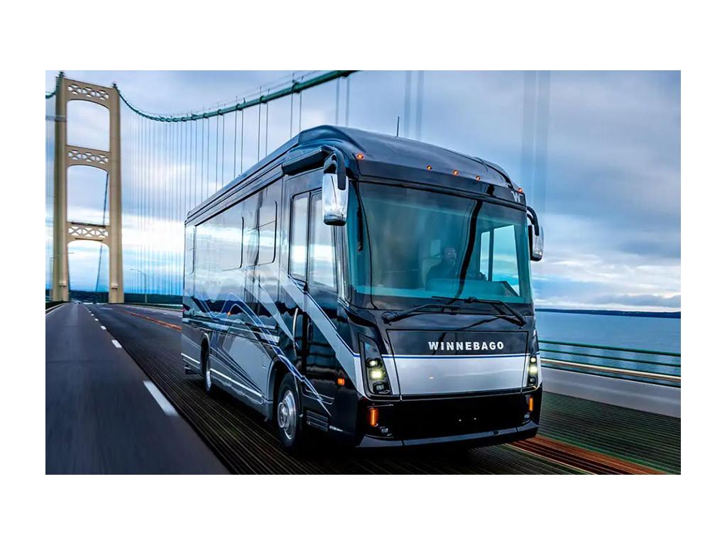 Winnebago Journey driving on bridge