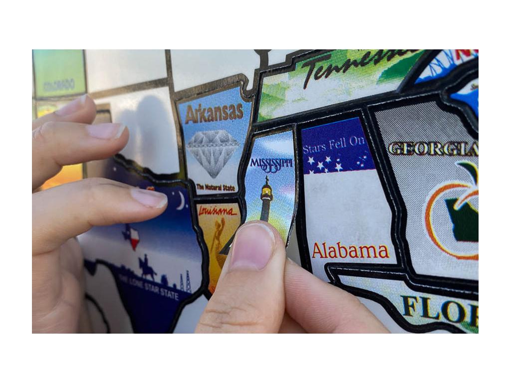 Sticker map of the United States