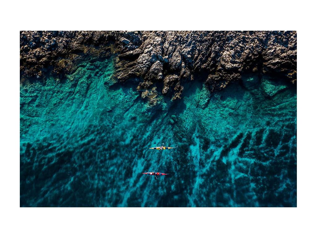 Two people kayaking in Croatia