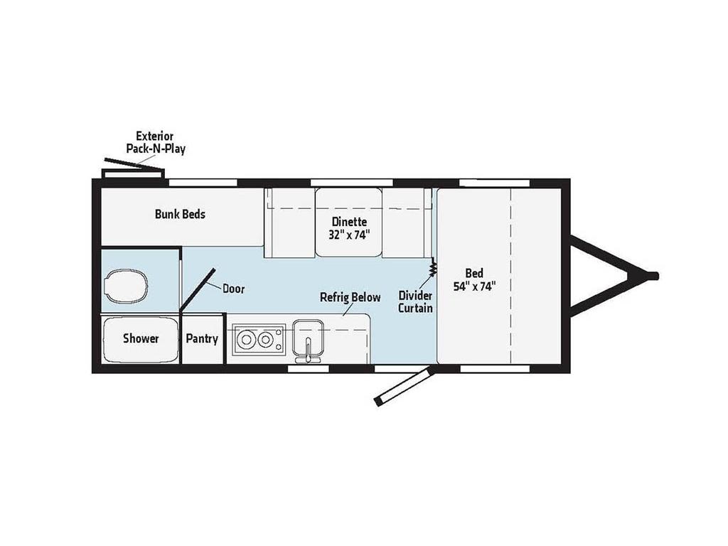 Winnebago Micro Minnie 1700BH floorplan