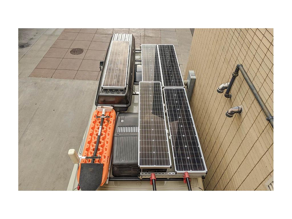 View of top of Winnebago Revel showing modifications