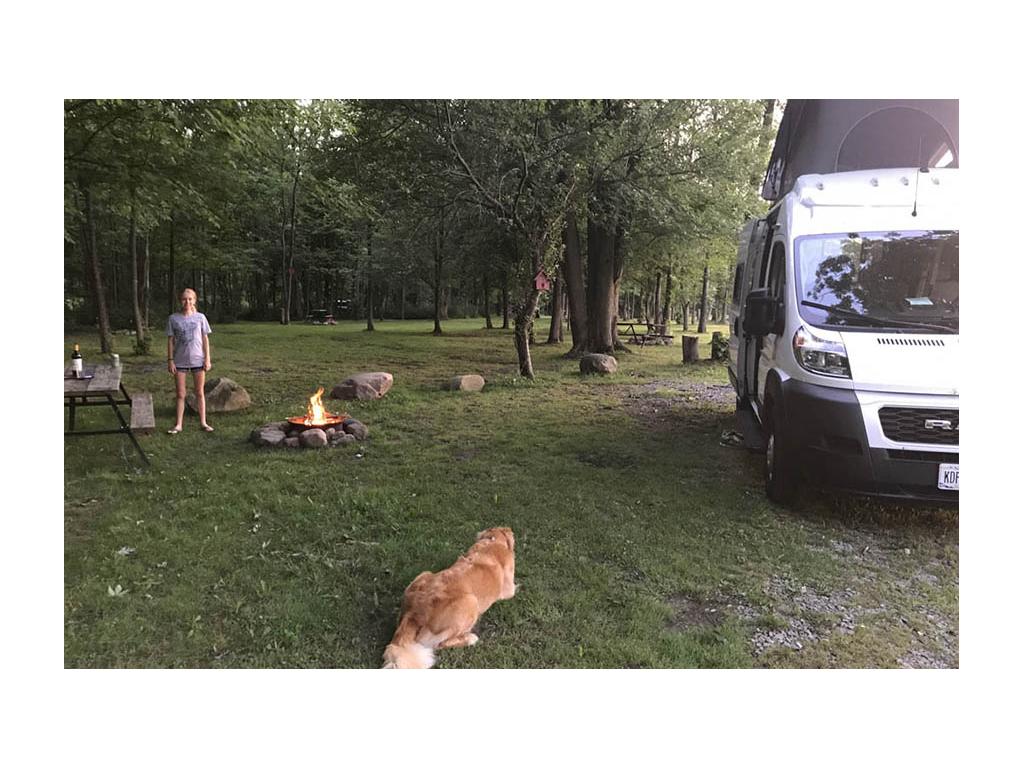 Mary and Bennett playing outside of the Solis