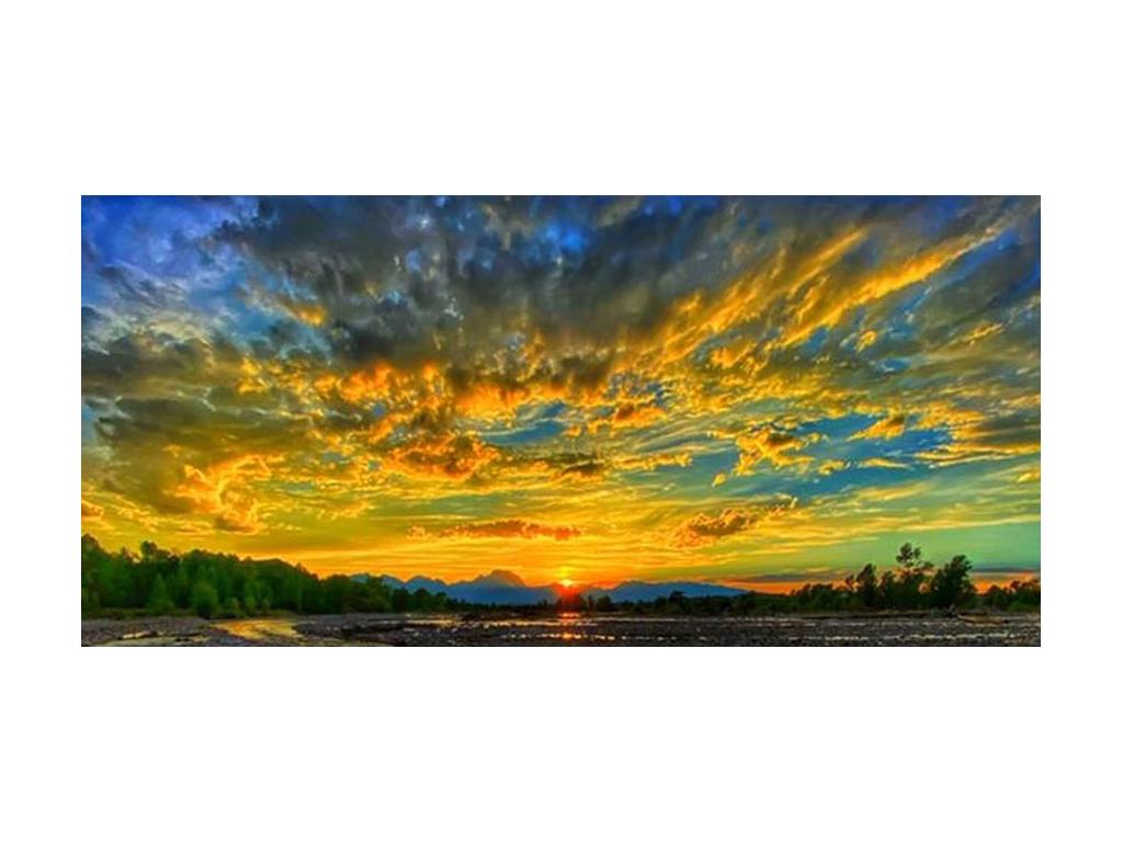 Bright colored sunset