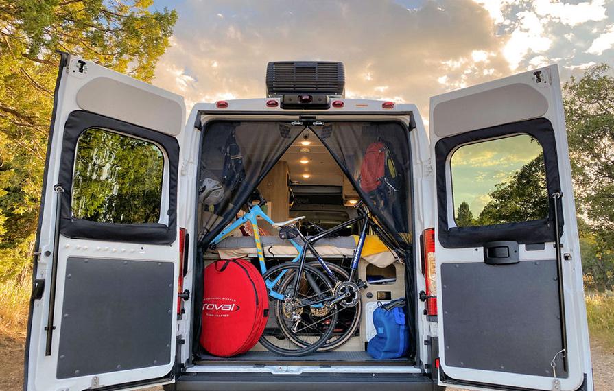 View of gear garage from back of the Solis