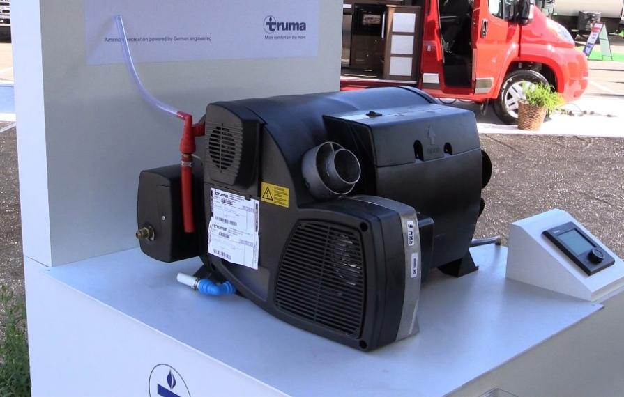 Truma Combi system on display.