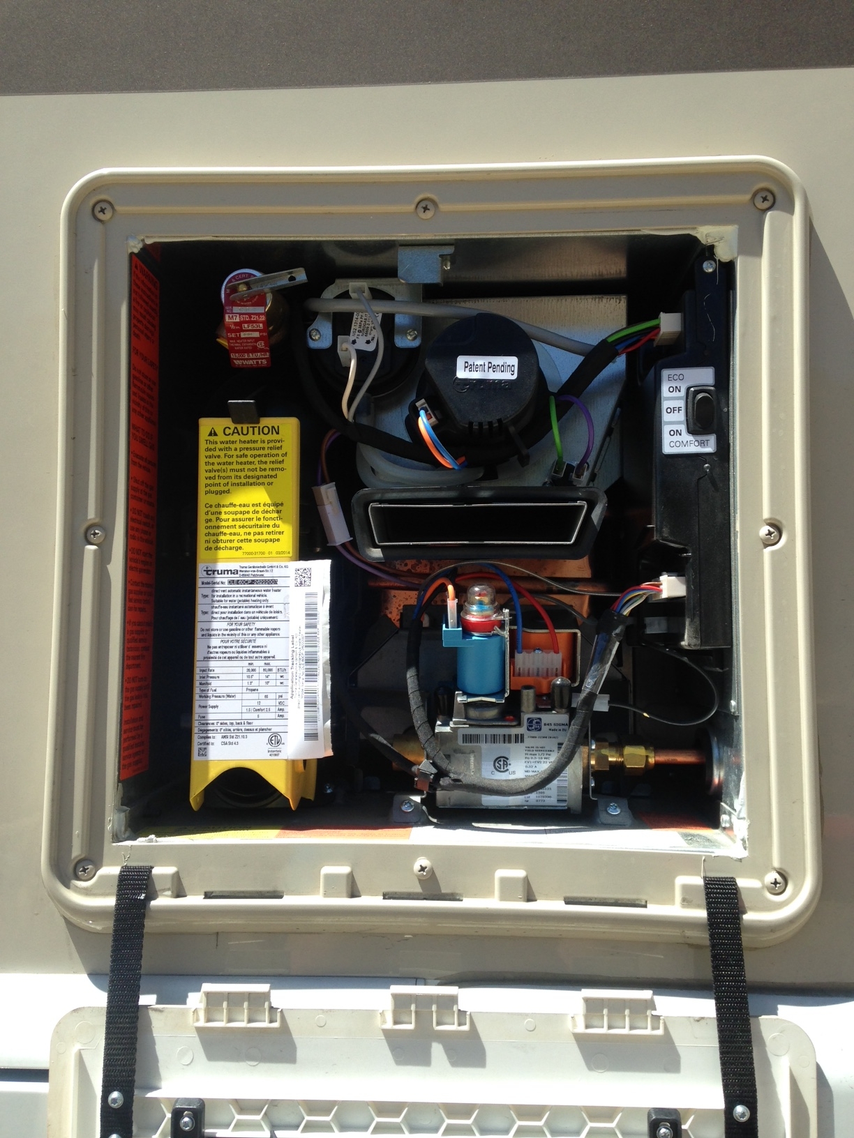 Truma tankless water heater.