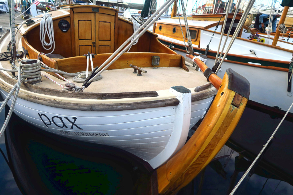Beautifully made wooden boats at dock.