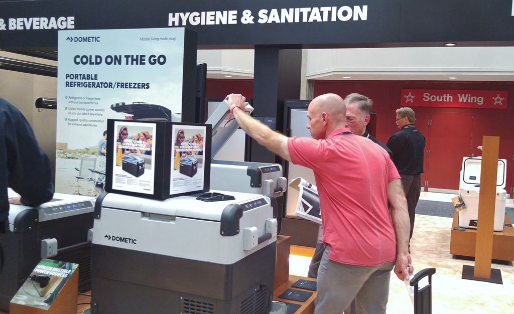 Dometic display booth at RVIA trade show in Louisville, Kentucky