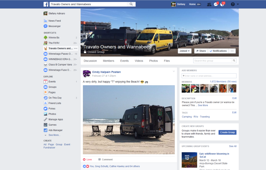 Travato Owners and Wannabees facebook page.