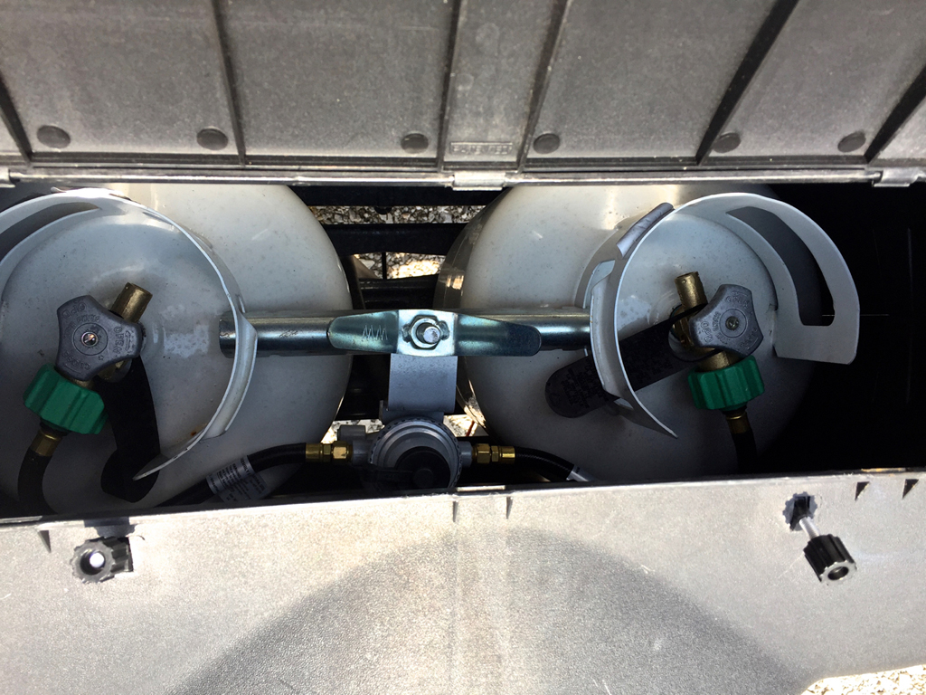 LP tanks in Winnebago Micro Minnie.