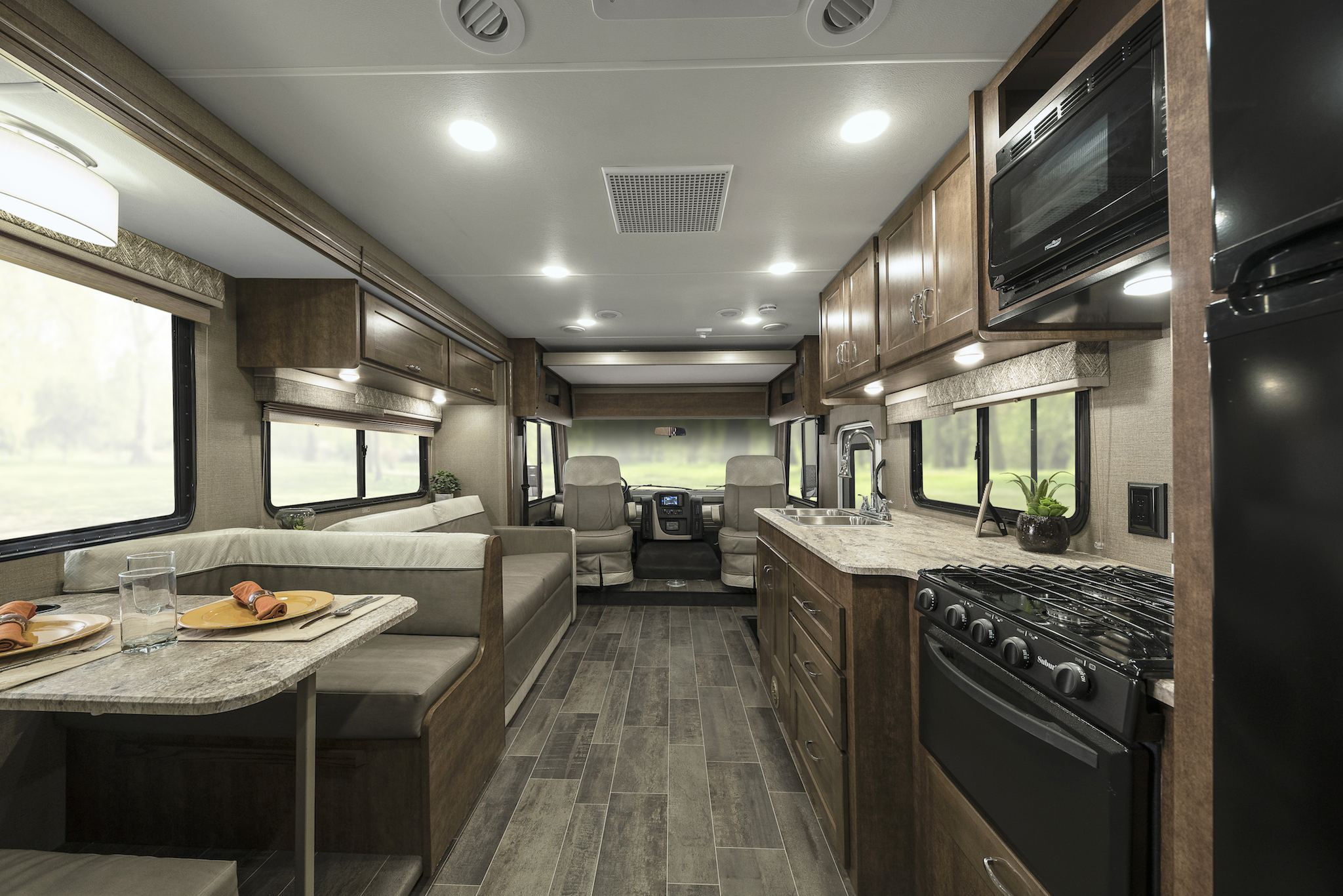 Winnebago Intent gray-toned interior.