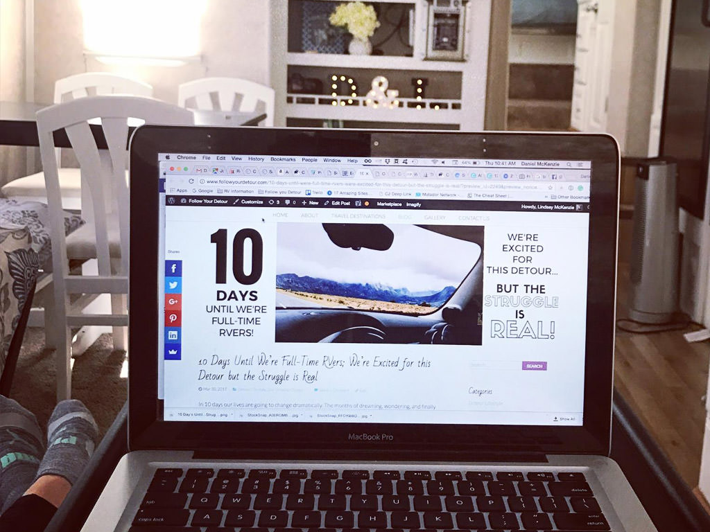 Computer opened up to Follow Your Detour website homepage.