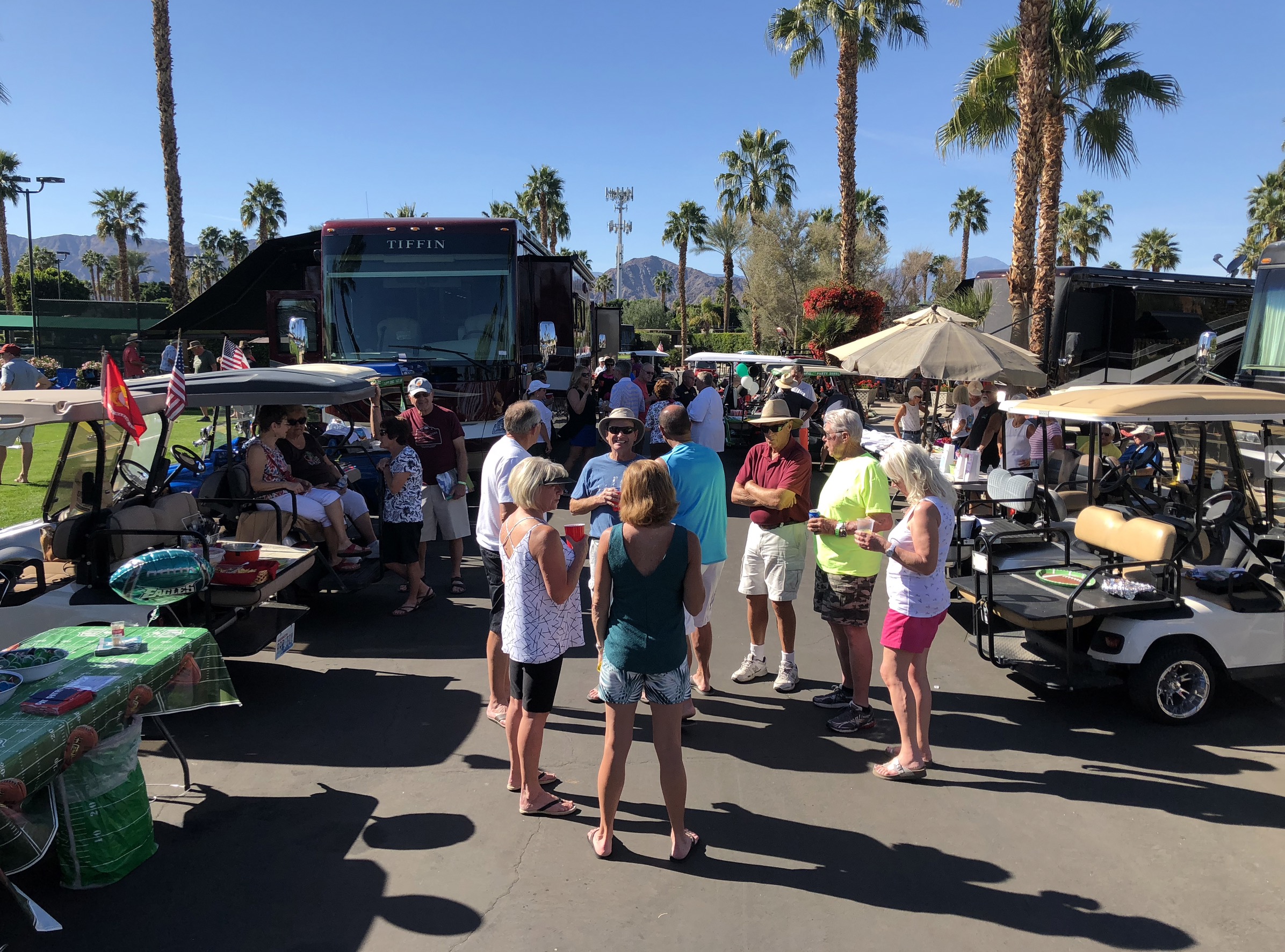 Group of people gathered for Superbowl party