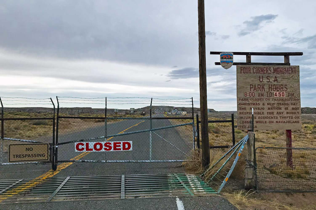 Closed entrance to the Four Corners Monument