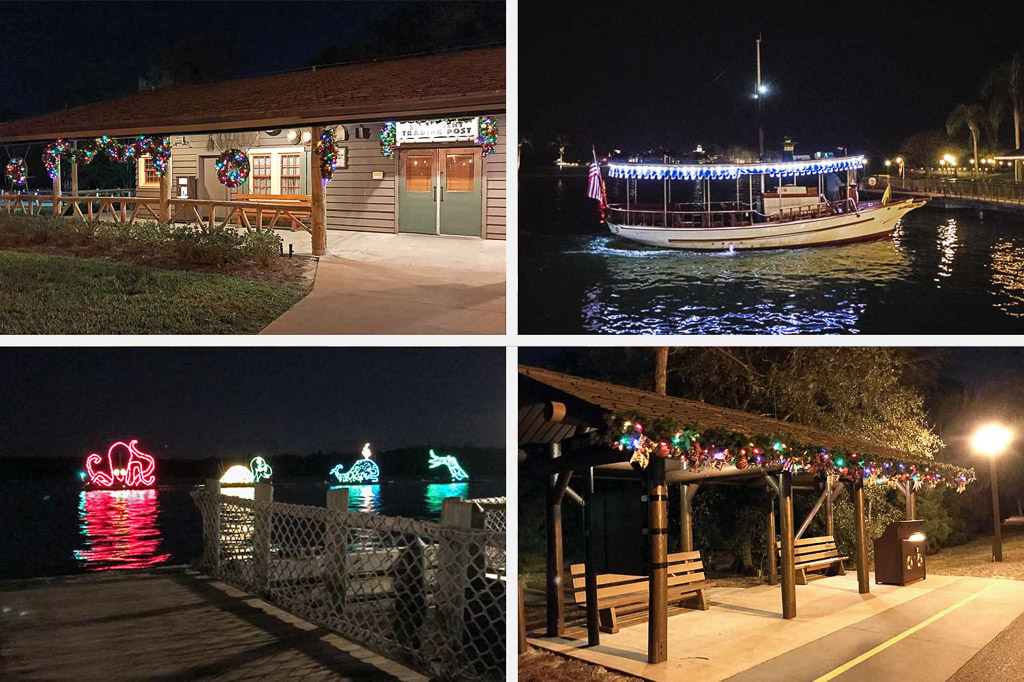 Amenities and Christmas decoration at Fort Wilderness