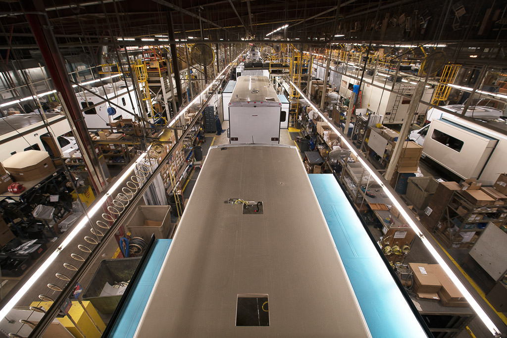 View of factory from catwalk