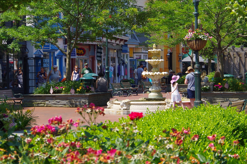People walking the streets of quaint town of Cape May