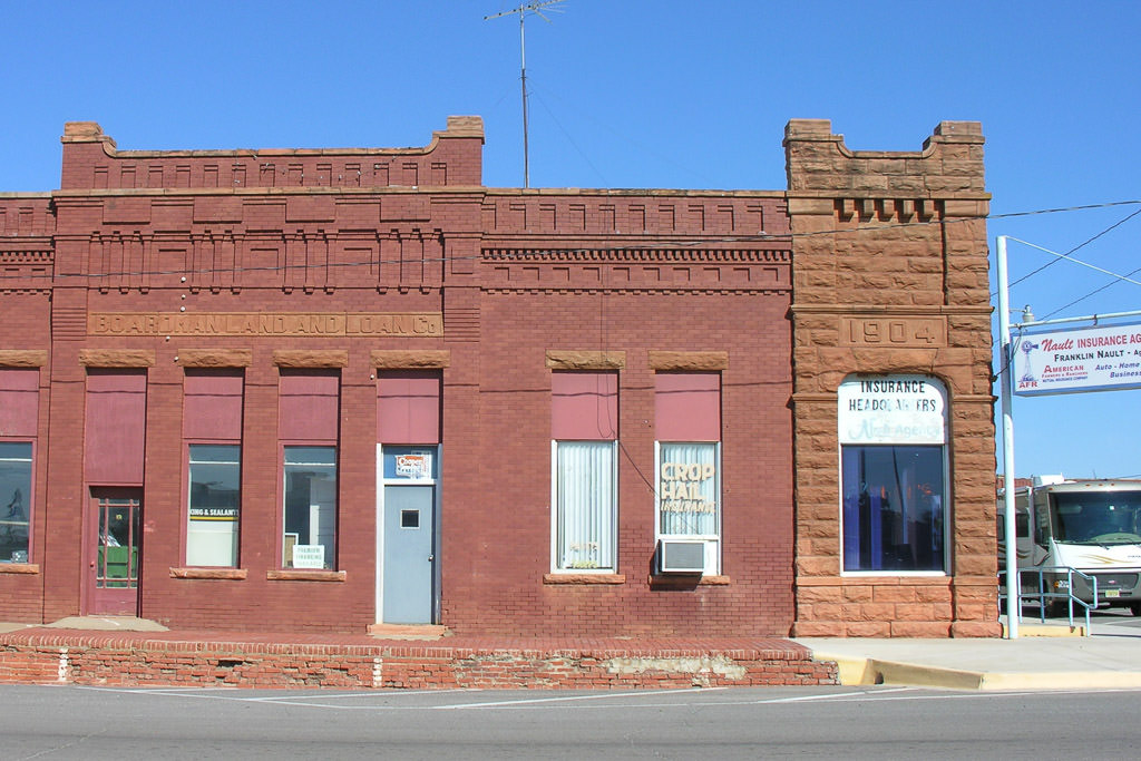 Old brick building in Okeene, OK.