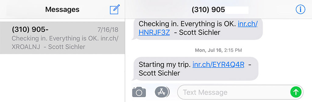 gogear garmin inreach explorer, third-party monitoring messages