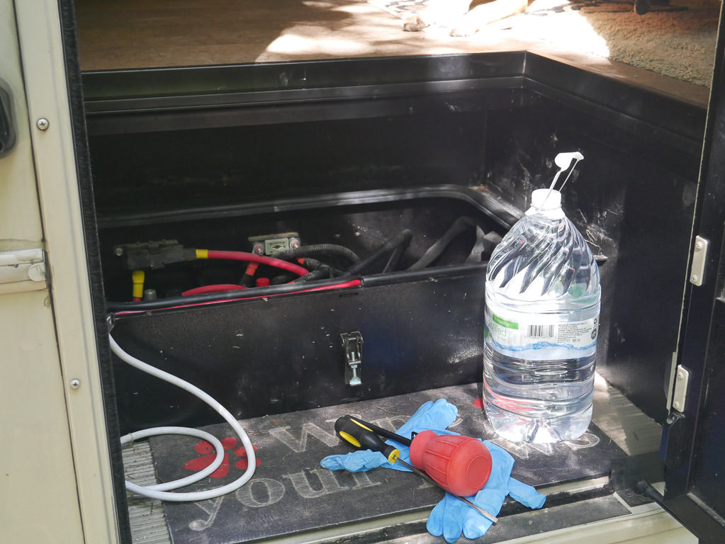 Adding water to batteries