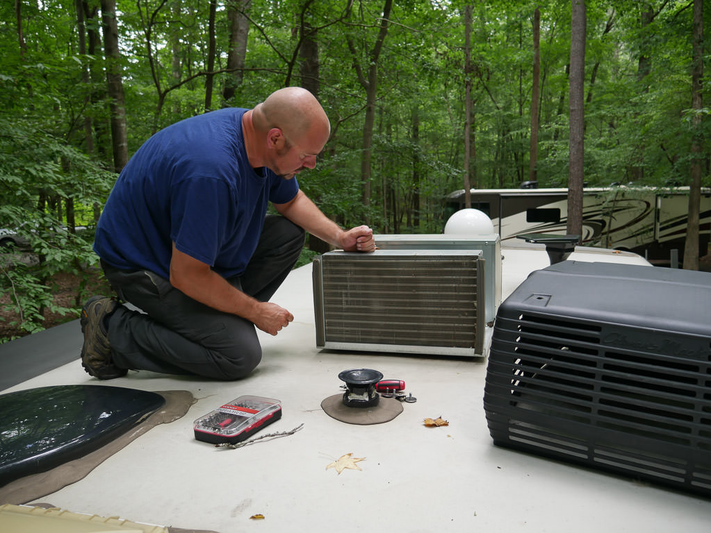 Kenny inspecting roof