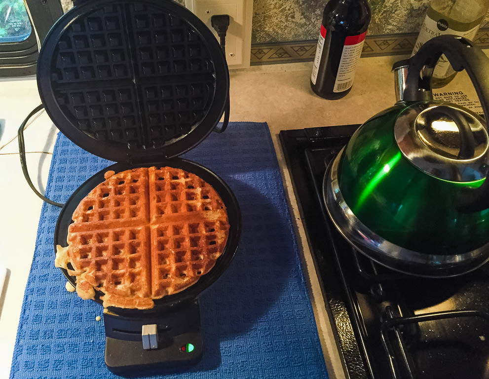 Waffle in waffle iron