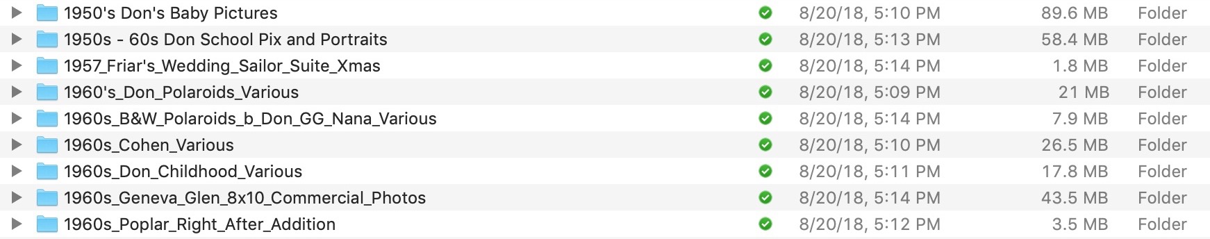 Organizing photos example