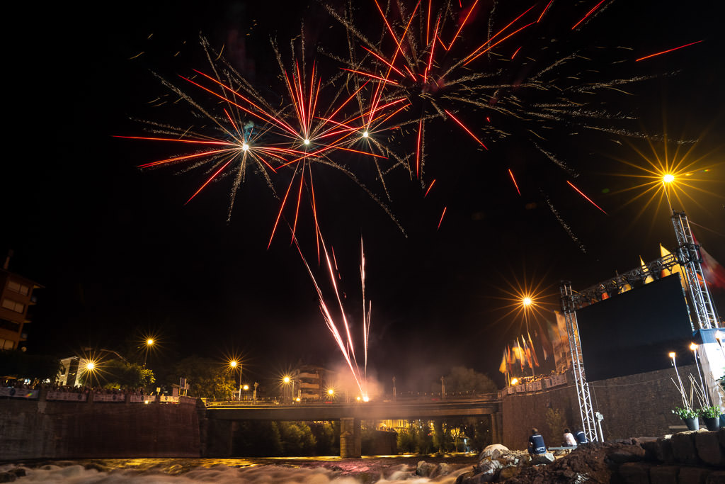 Fireworks going off.