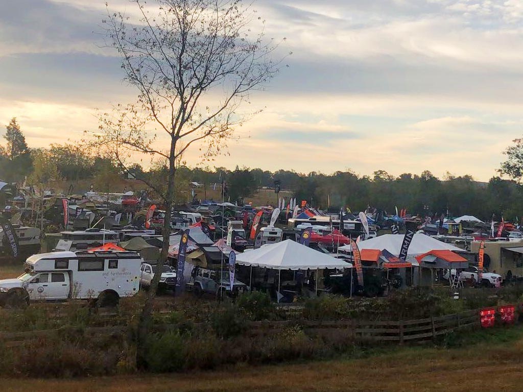 All of the displays set up at the Overland Expo East.